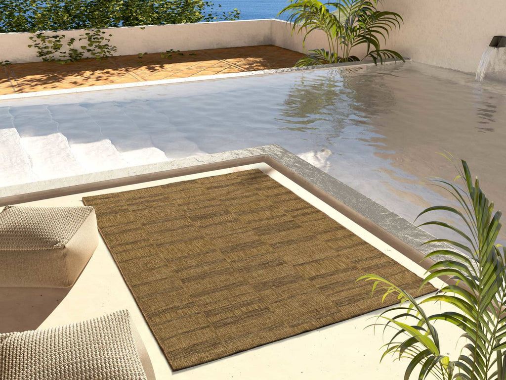 Alfombra de exterior-interior efecto yute Guinea 28828 Natural
