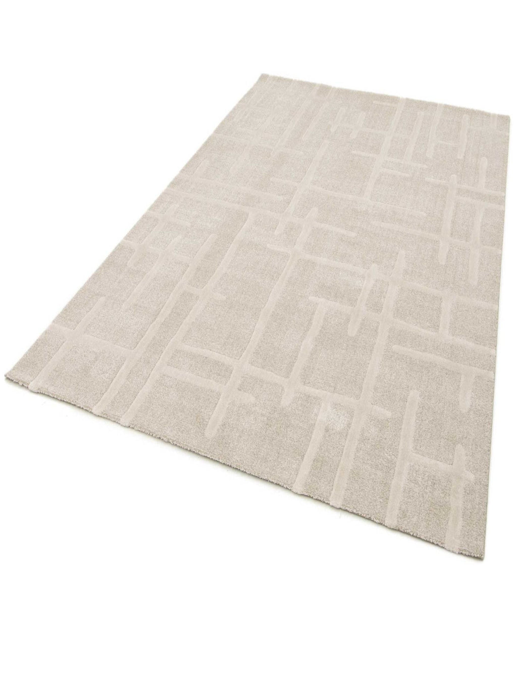 Alfombra geométrica con relieve Caledonia 77301 Beige