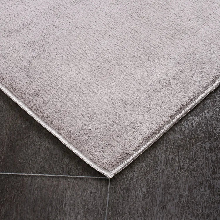 Alfombra Salón Moderna Unicolor Lavable Antideslizante Pelo Corto y Suave 120x170cm Gris