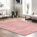 Alfombra Salón Moderna Unicolor Lavable Antideslizante Pelo Corto y Suave 120x170cm Rosa
