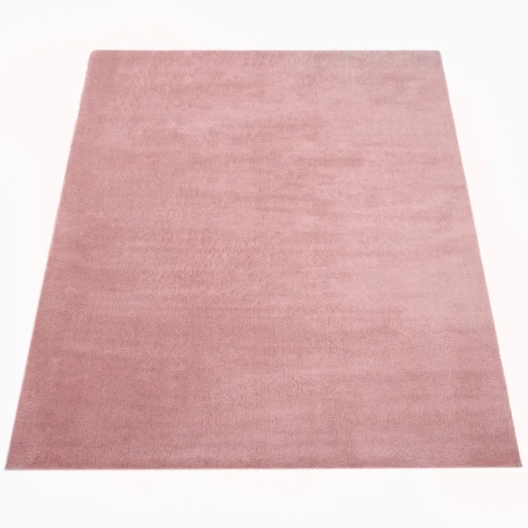 Alfombra Salón Moderna Unicolor Lavable Antideslizante Pelo Corto y Suave 120x170cm Rosa