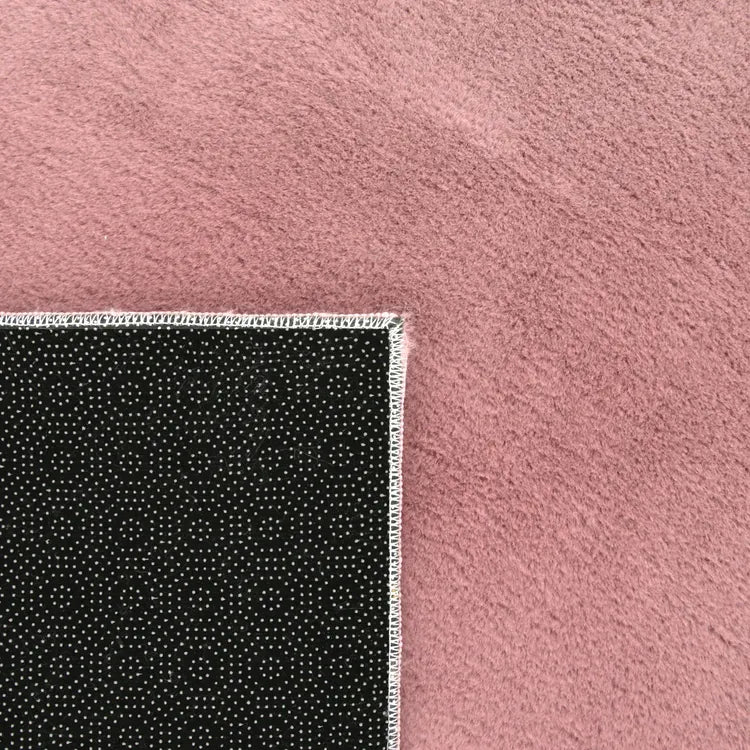 Alfombra Salón Moderna Unicolor Lavable Antideslizante Pelo Corto y Suave 120x170cm Rosa