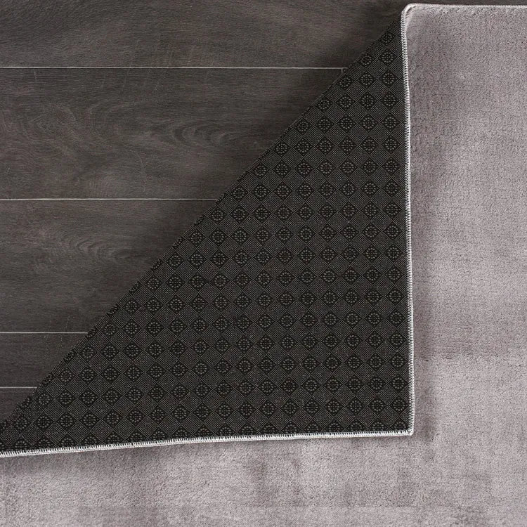 Alfombra Salón Moderna Unicolor Lavable Antideslizante Pelo Corto y Suave 120x170cm Gris